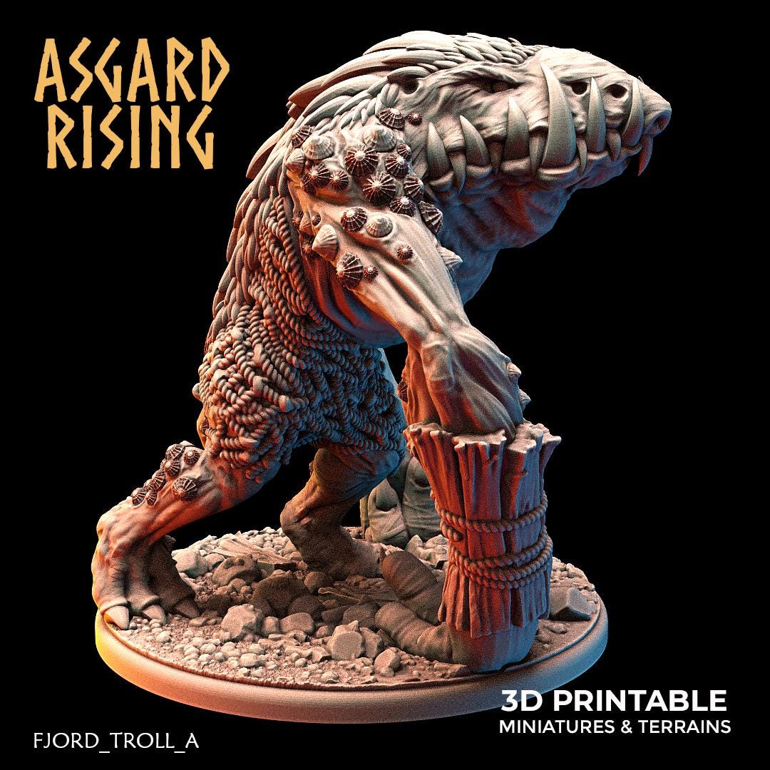 Fjord Trolls Warband 28mm 32mm, Miniatures for Wargames, D&D, Saga, RPG, Shieldwall Infantry Tabletop Figures