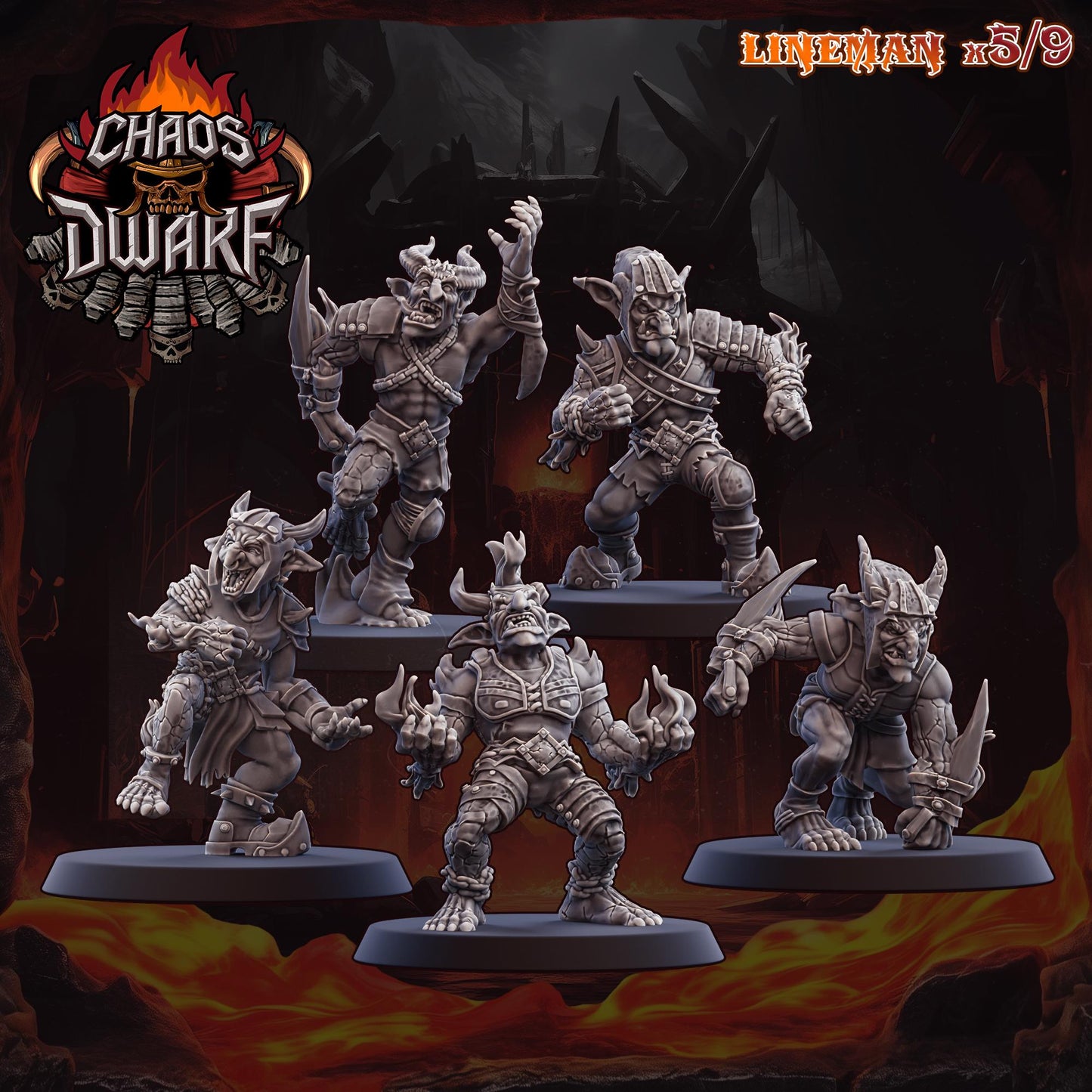 Magma Chaos Dwarf Team - Fantasy Football Team - UGNI Miniatures