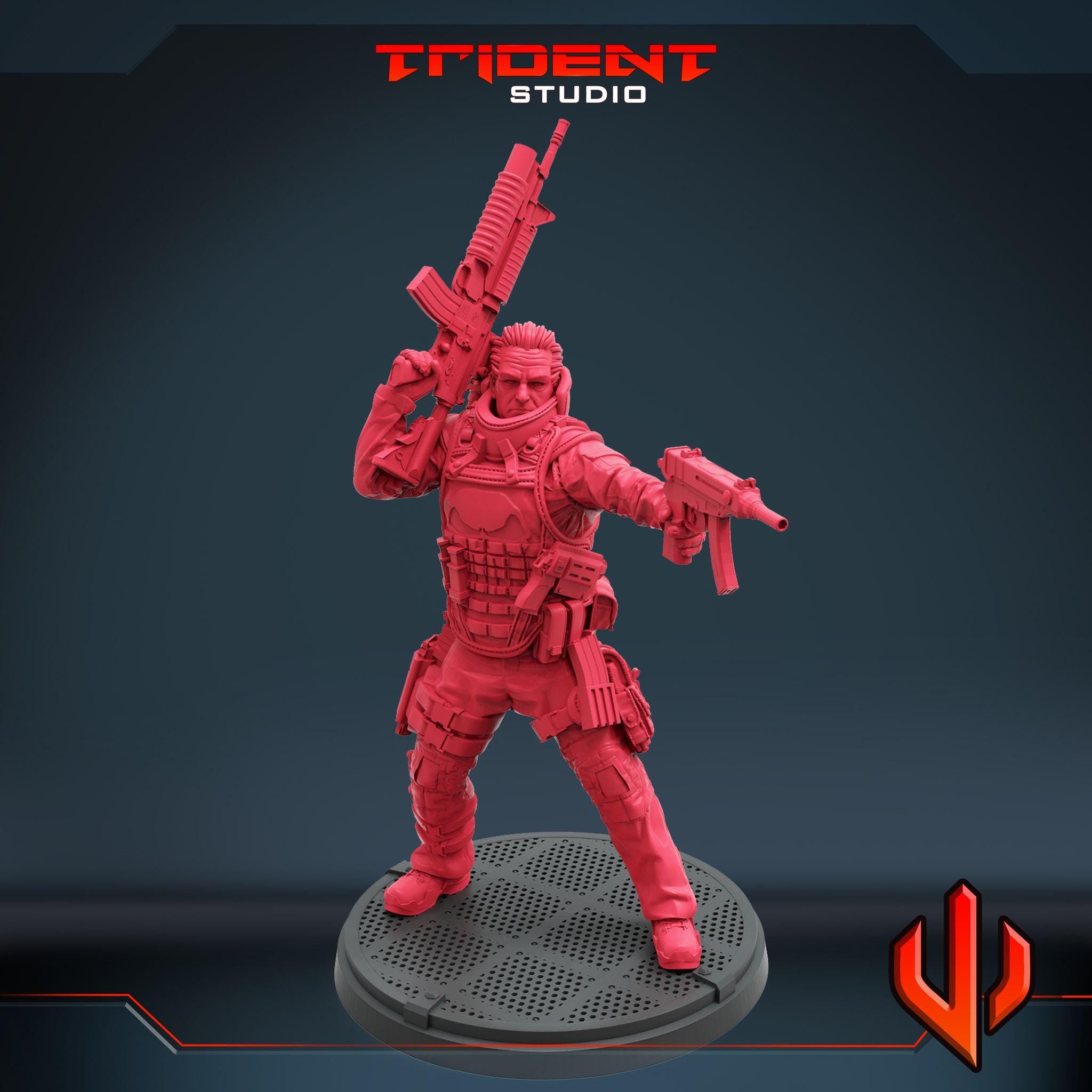 Punisher (Fan art sculpted by Trident Studio) (Crisis Protocol Proxy/Alternative)