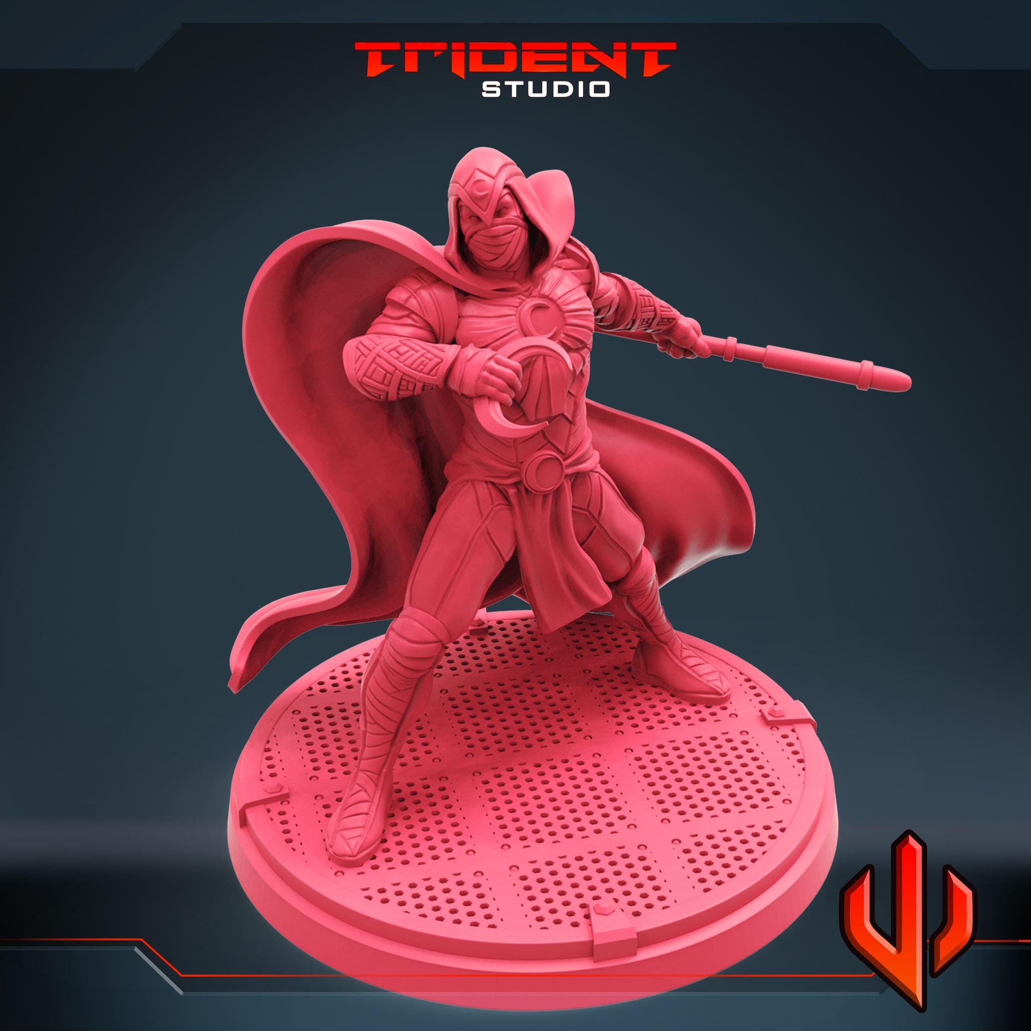 Moon Knight D (Fan art sculpted by Trident Studio) (Crisis Protocol Proxy/Alternative)