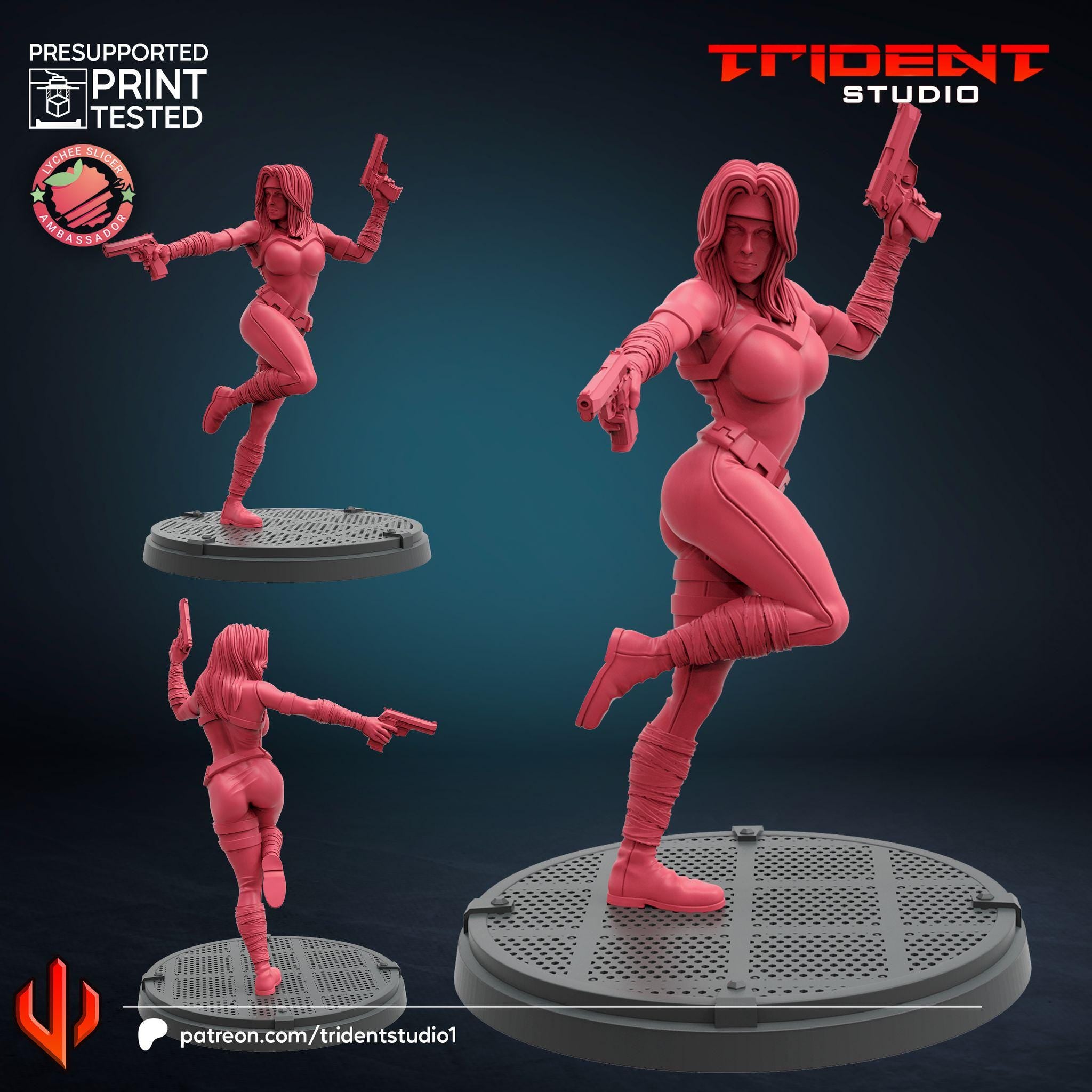 Silver Sable (Fan art sculpted by Trident Studio) (Crisis Protocol Proxy/Alternative)