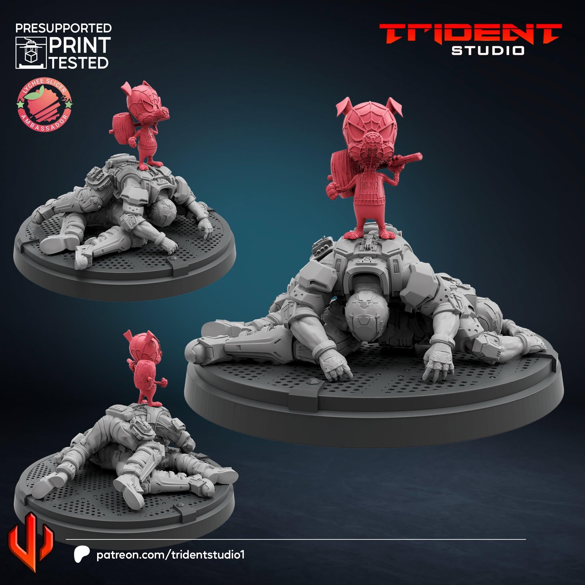 Spider-ham (Fan art sculpted by Trident Studio) (Crisis Protocol Proxy/Alternative)