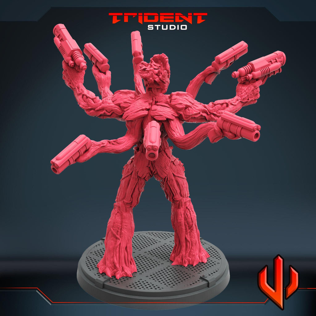 Muscle Gunner Groot (Fan art sculpted by Trident Studio) (Crisis Protocol Proxy/Alternative)