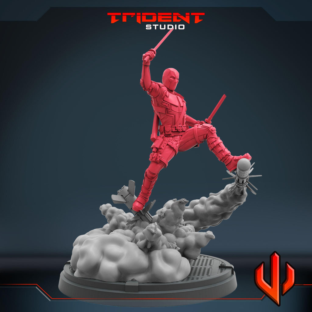 Deadpool (Fan art sculpted by Trident Studio) (Crisis Protocol Proxy/Alternative)