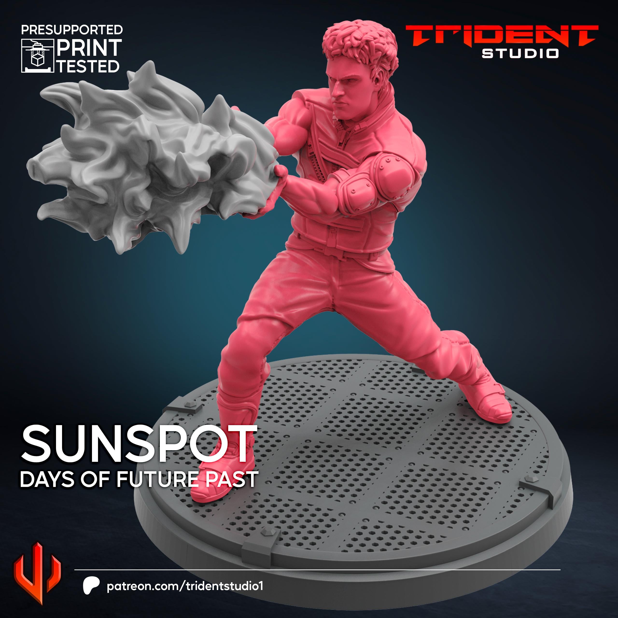 Sunspot X-men Days Of Future Past (Fan art sculpted by Trident Studio) (Crisis Protocol Proxy/Alternative)