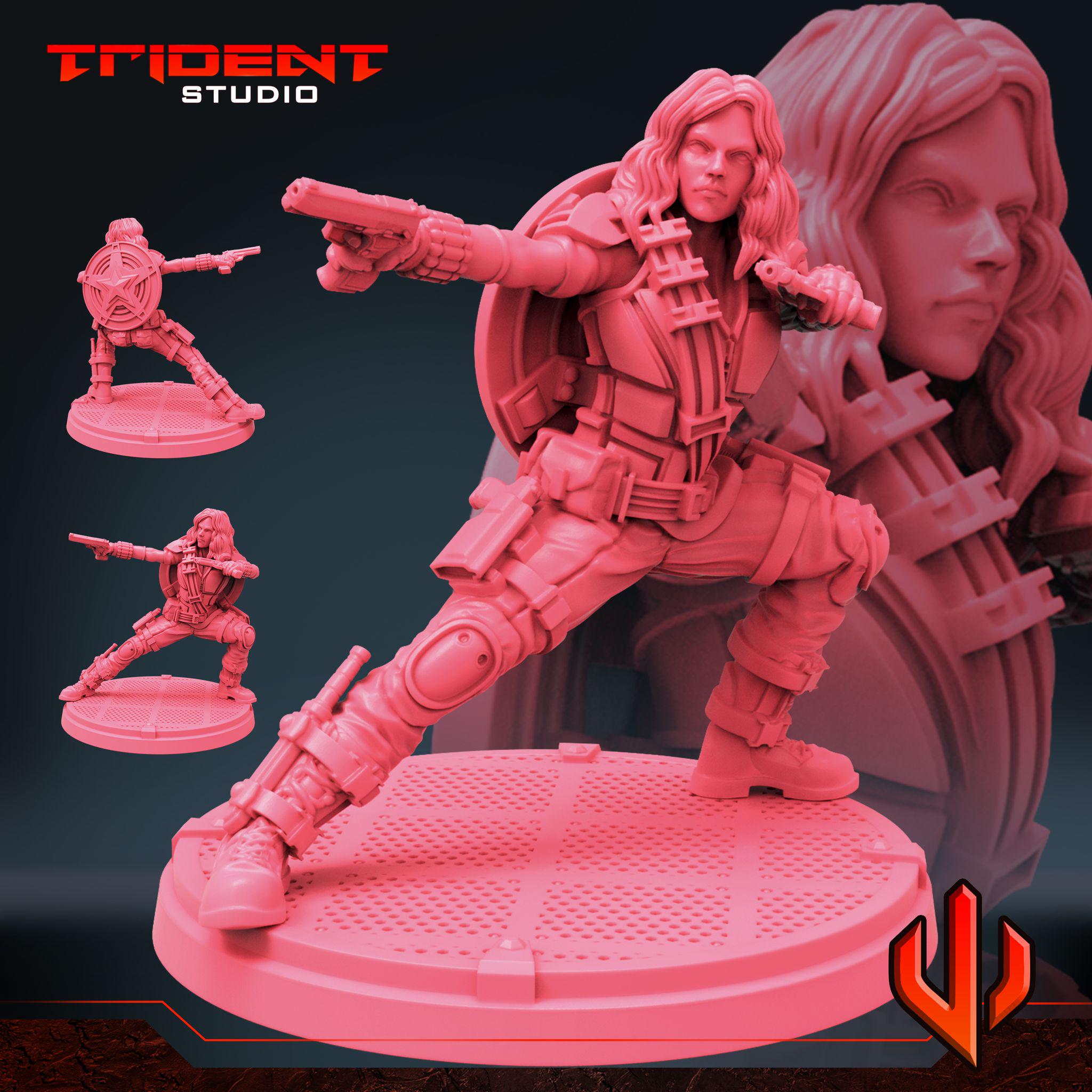 Black Widow Multiverse C (Fan art sculpted by Trident Studio) (Crisis Protocol Proxy/Alternative)