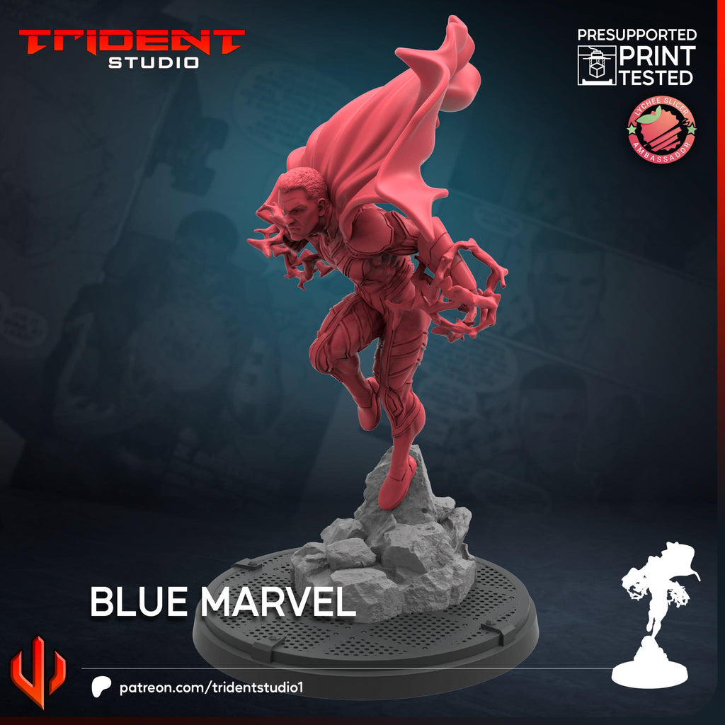 Blue Marvel (Fan art sculpted by Trident Studio) (Crisis Protocol Proxy/Alternative)