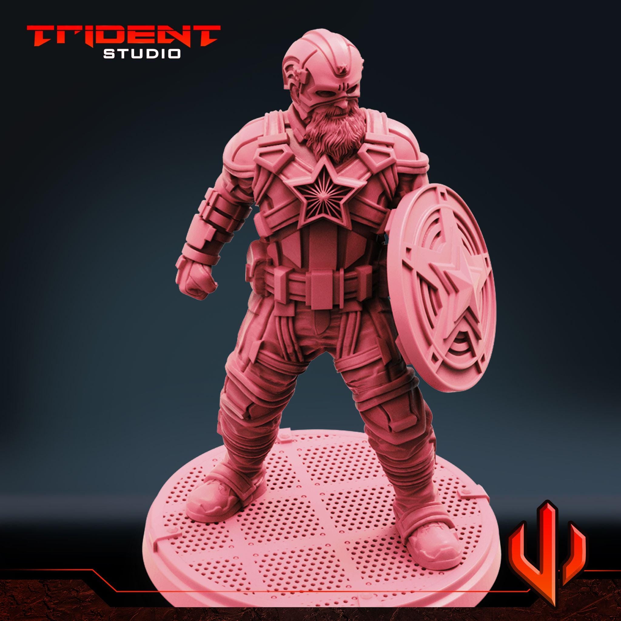 Red Guardian (Fan art sculpted by Trident Studio) (Crisis Protocol Proxy/Alternative)