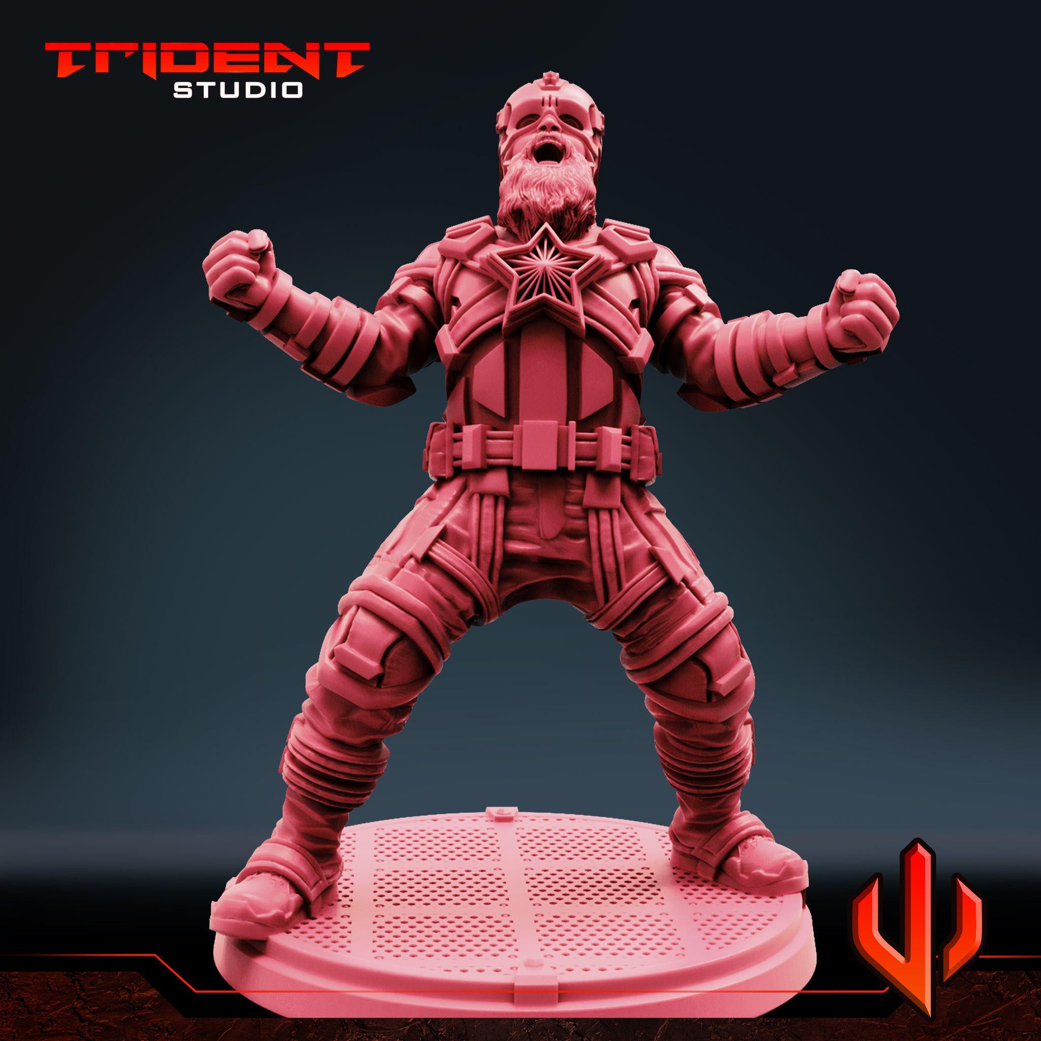 Red Guardian no Sheild (Fan art sculpted by Trident Studio) (Crisis Protocol Proxy/Alternative)