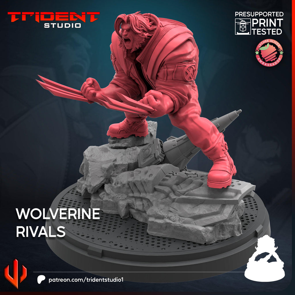 Wolverine Rivals (Fan art sculpted by Trident Studio) (Crisis Protocol Proxy/Alternative)