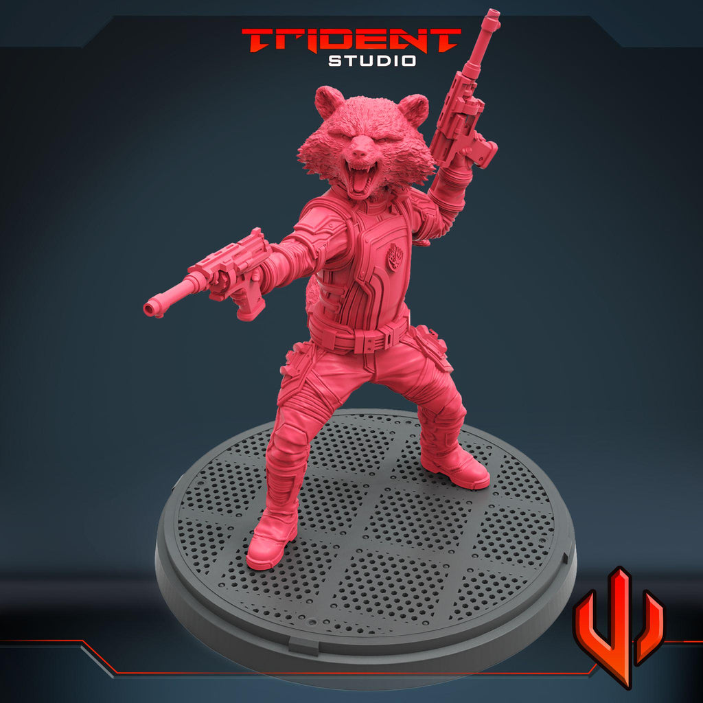 Rocket Raccoon (Fan art sculpted by Trident Studio) (Crisis Protocol Proxy/Alternative)