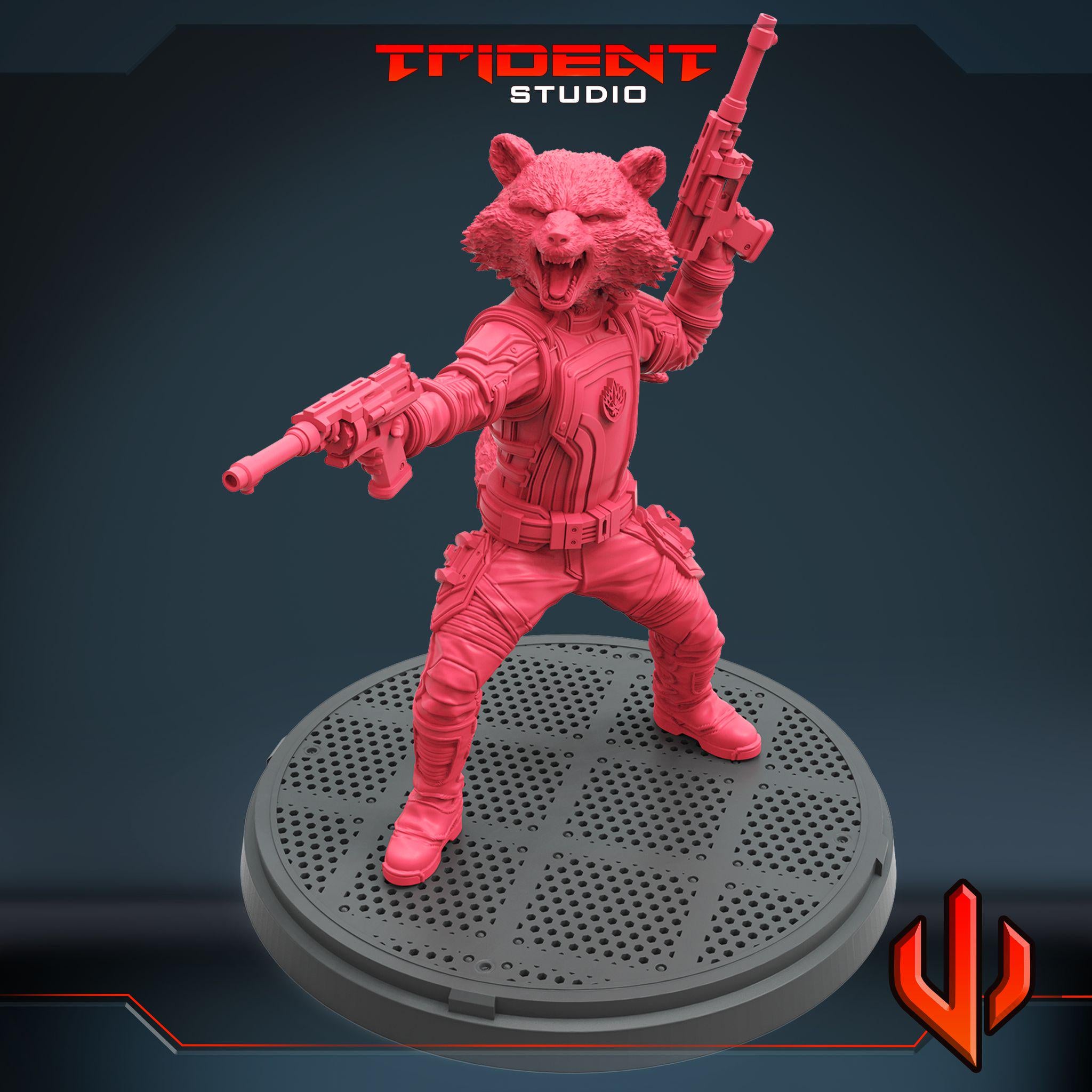 Rocket Raccoon (Fan art sculpted by Trident Studio) (Crisis Protocol Proxy/Alternative)