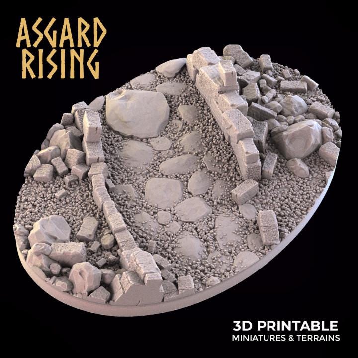Ruins - Oval Wargame Bases Selection - Asgard Rising