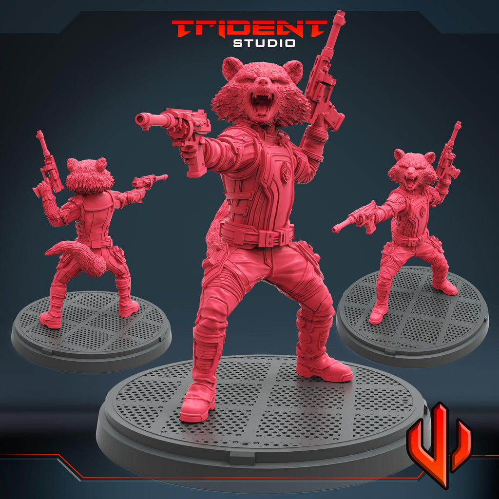 Rocket Raccoon (Fan art sculpted by Trident Studio) (Crisis Protocol Proxy/Alternative)