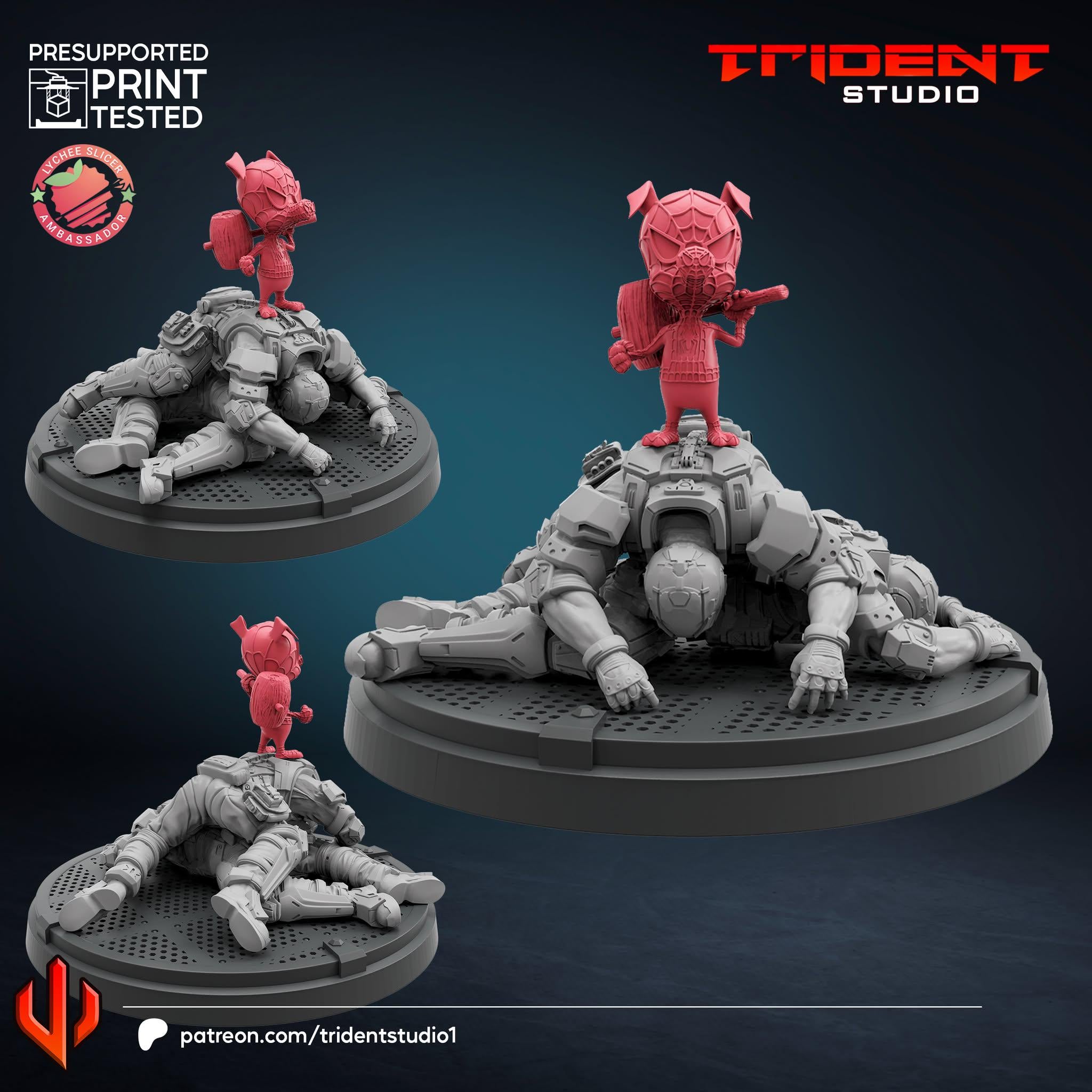 Spider-ham (Fan art sculpted by Trident Studio) (Crisis Protocol Proxy/Alternative)