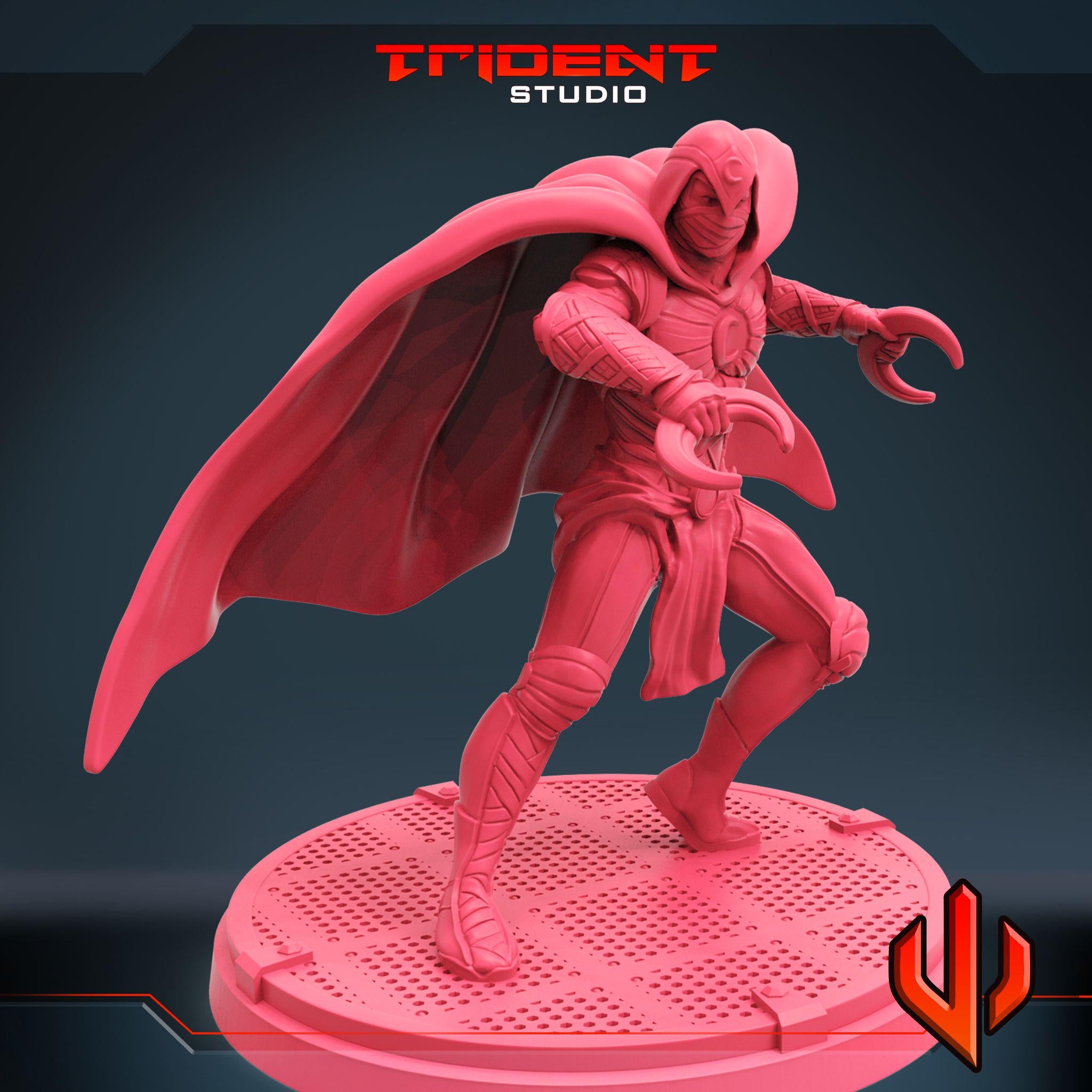 Moon Knight C (Fan art sculpted by Trident Studio) (Crisis Protocol Proxy/Alternative)
