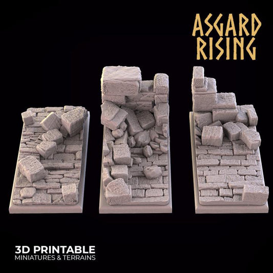 Ruins - Rectangle Wargame Bases Selection - Asgard Rising