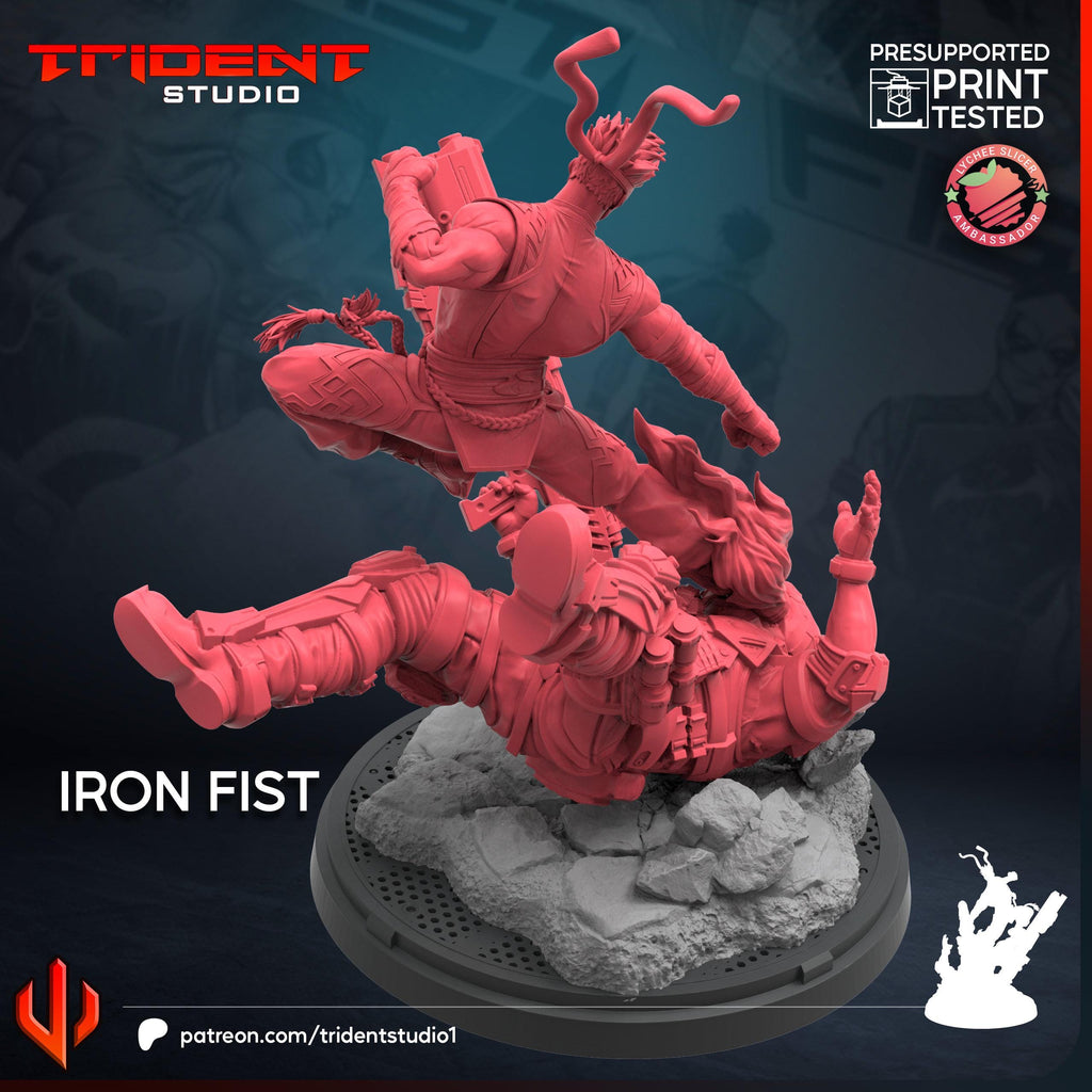 Iron Fist Rivals (Fan art sculpted by Trident Studio) (Crisis Protocol Proxy/Alternative)