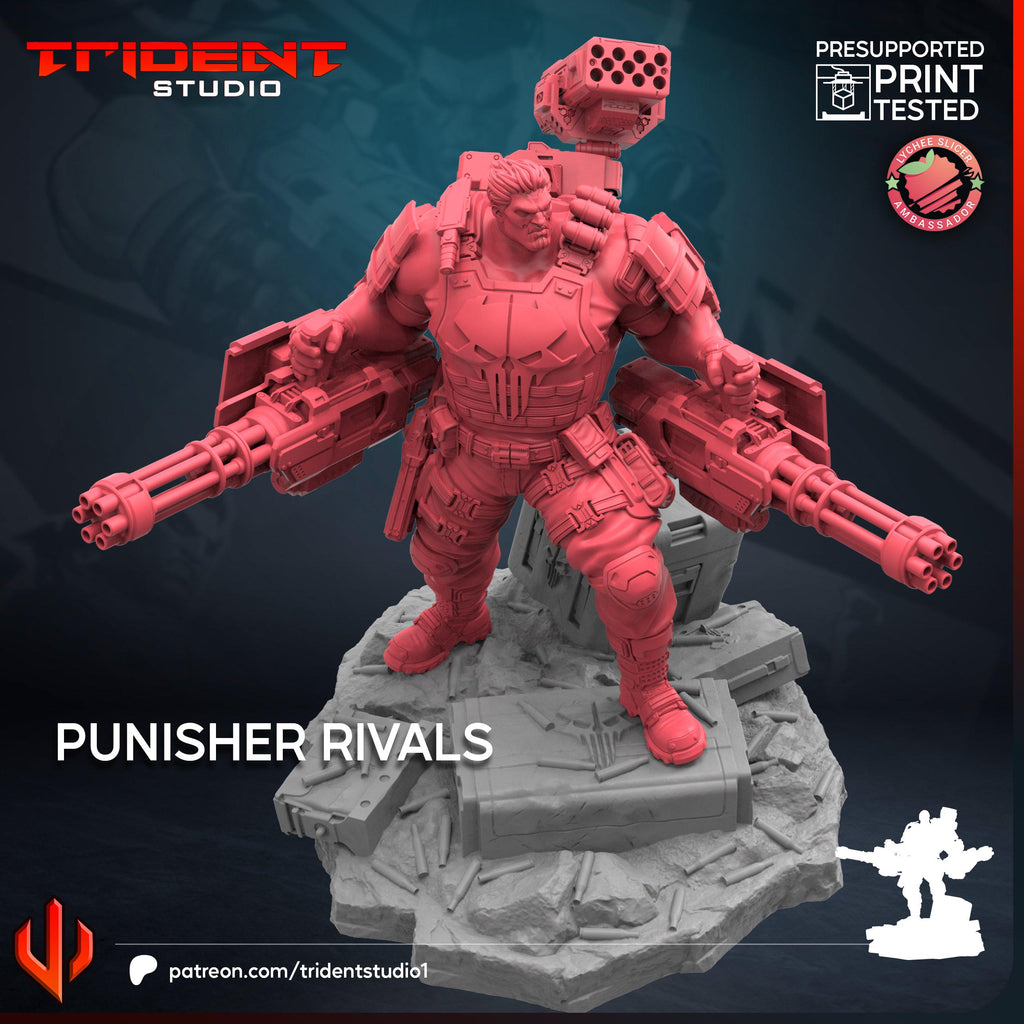 Punisher Rivals (Fan art sculpted by Trident Studio) (Crisis Protocol Proxy/Alternative)