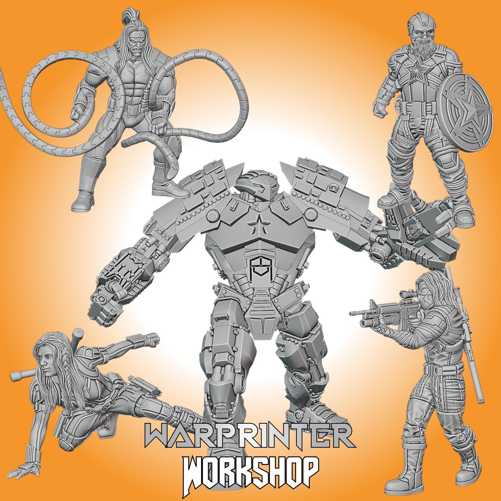 Winter Guard Affiliation Deal - Crimson Dynamo, Winter Soldier, Red Guardian, Black Widow, Omega Red (Crisis Protocol Proxy/Alternative)