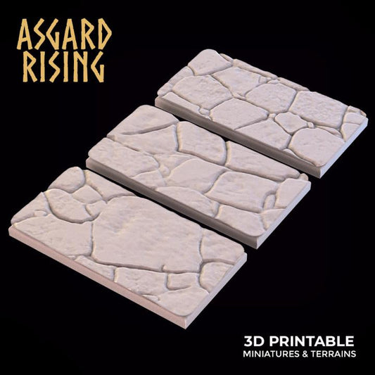 Stone Floor - Set of Square & Rectangle Wargame Bases - Asgard Rising