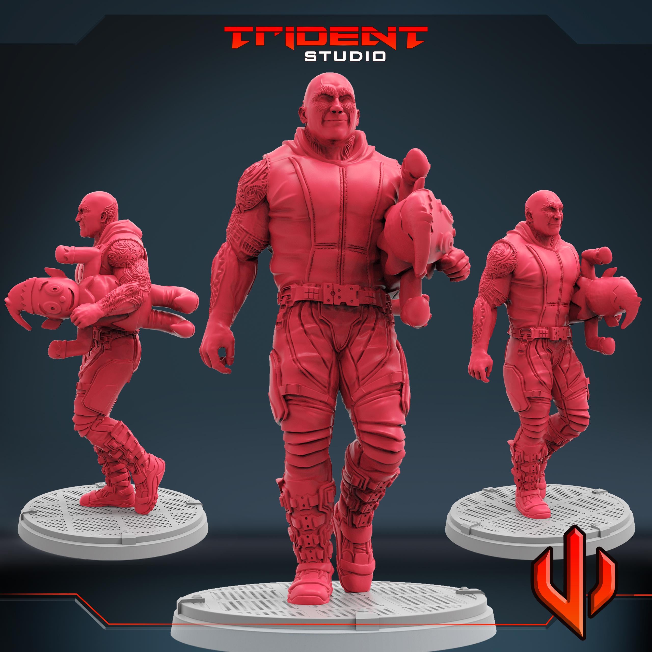 Drax Christmas Special (Fan art sculpted by Trident Studio) (Crisis Protocol Proxy/Alternative)