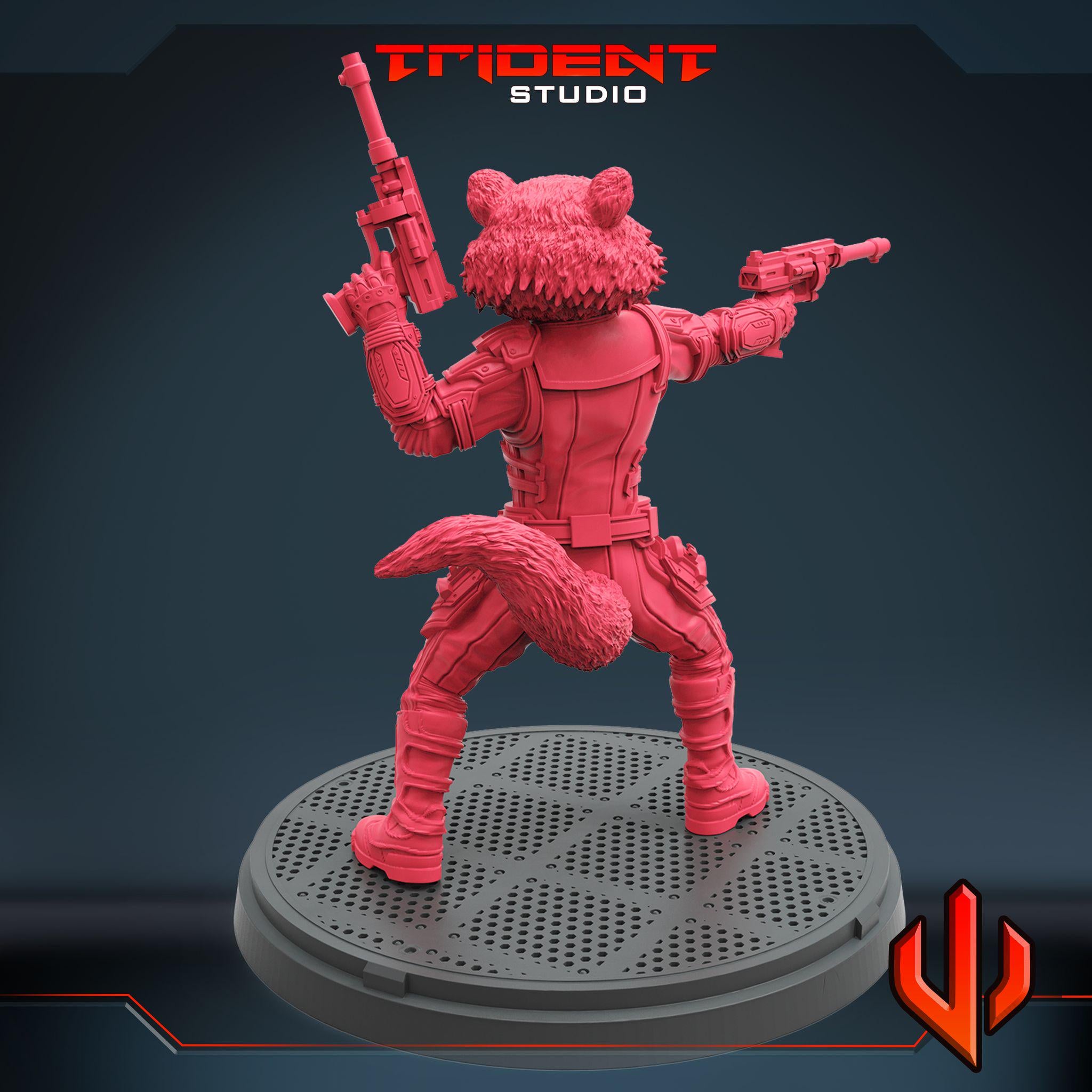 Rocket Raccoon (Fan art sculpted by Trident Studio) (Crisis Protocol Proxy/Alternative)