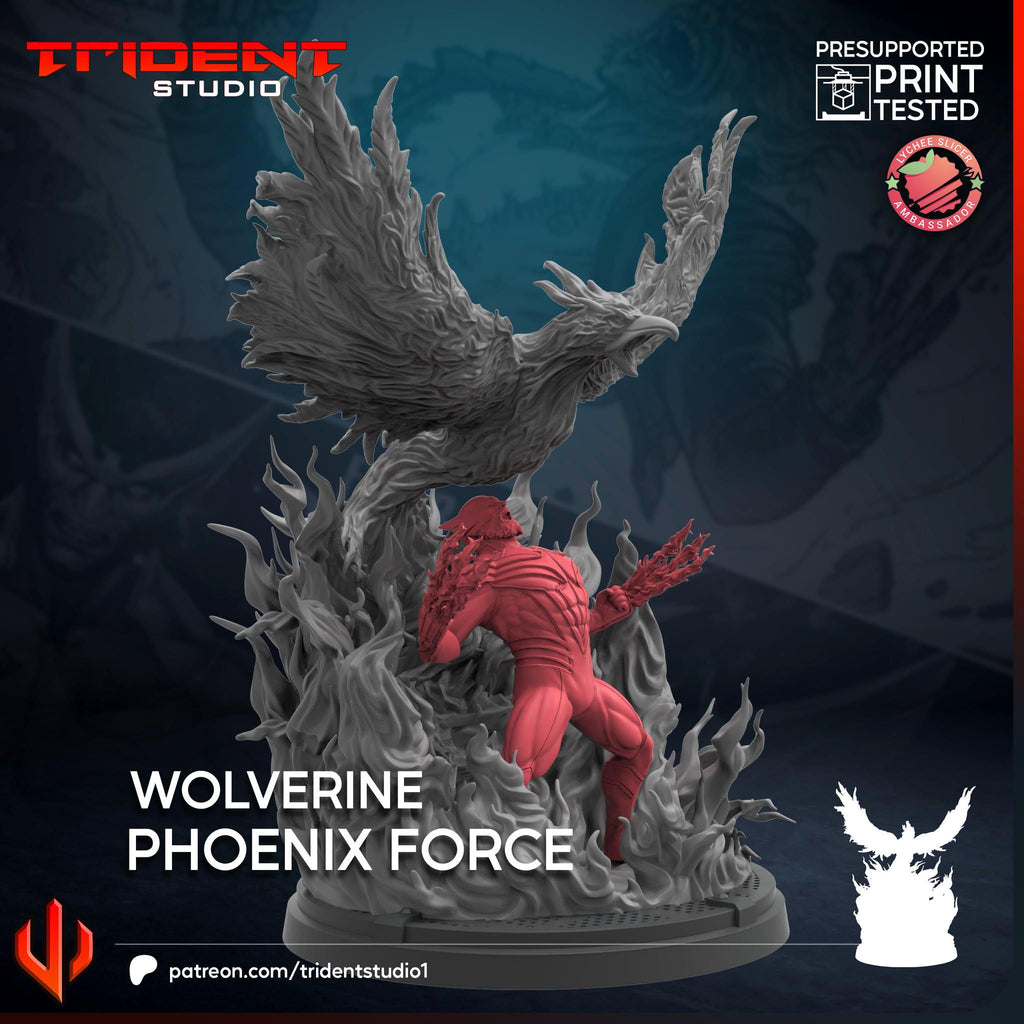 Wolverine Phoenix Force (Fan art sculpted by Trident Studio) (Crisis Protocol Proxy/Alternative)