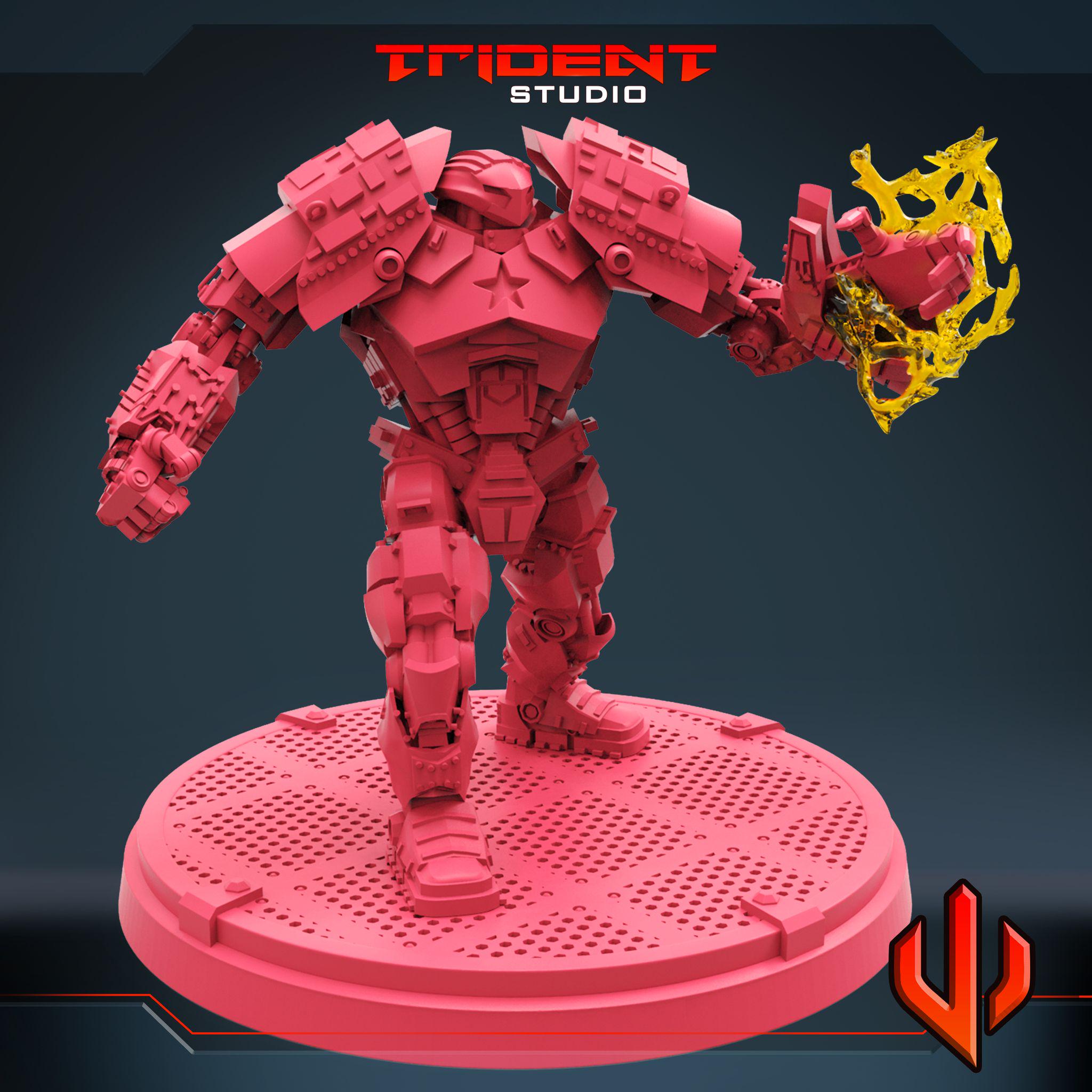 Crimson Dynamo (Fan art sculpted by Trident Studio) (Crisis Protocol Proxy/Alternative)