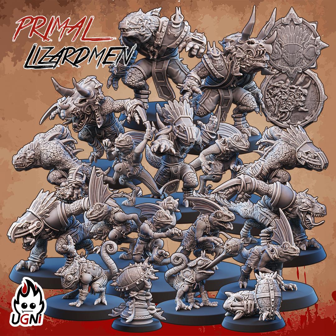 Lizardmen Team - Primal Style - Fantasy Football Team - UGNI Miniatures