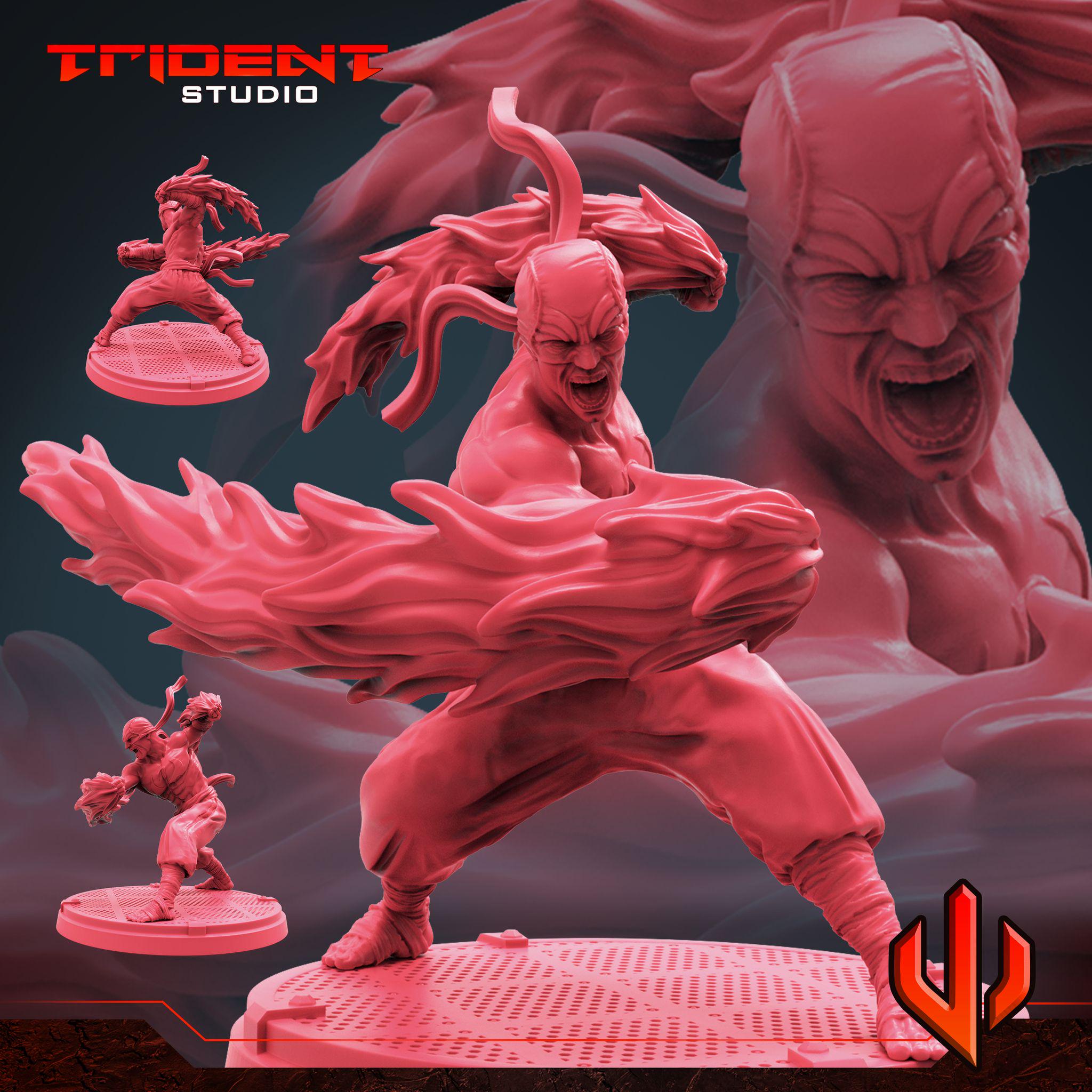 Iron Fist A (Fan art sculpted by Trident Studio) (Crisis Protocol Proxy/Alternative)
