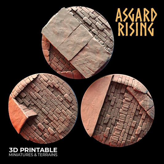 Graveyard - 3x 60mm Round Wargame Bases - Asgard Rising