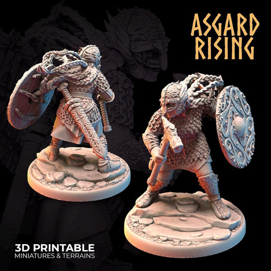 Viking Shieldmaidens 28mm 32mm Miniatures for Wargames, D&D, Saga, RPG, Shieldwall Infantry Tabletop Figures