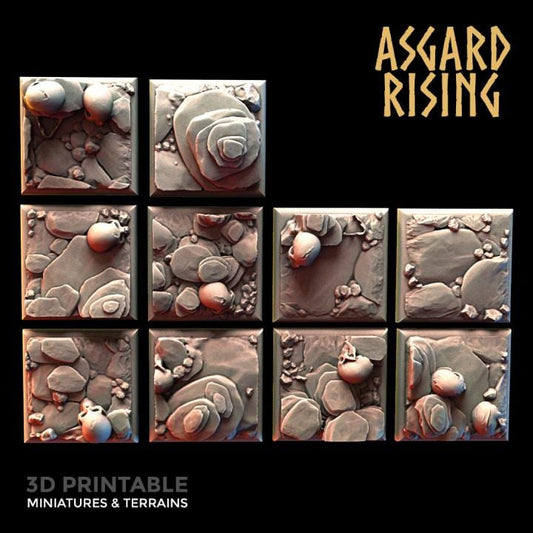 Burial Ground: 10x 20mm Square Base Wargame Bases - Asgard Rising