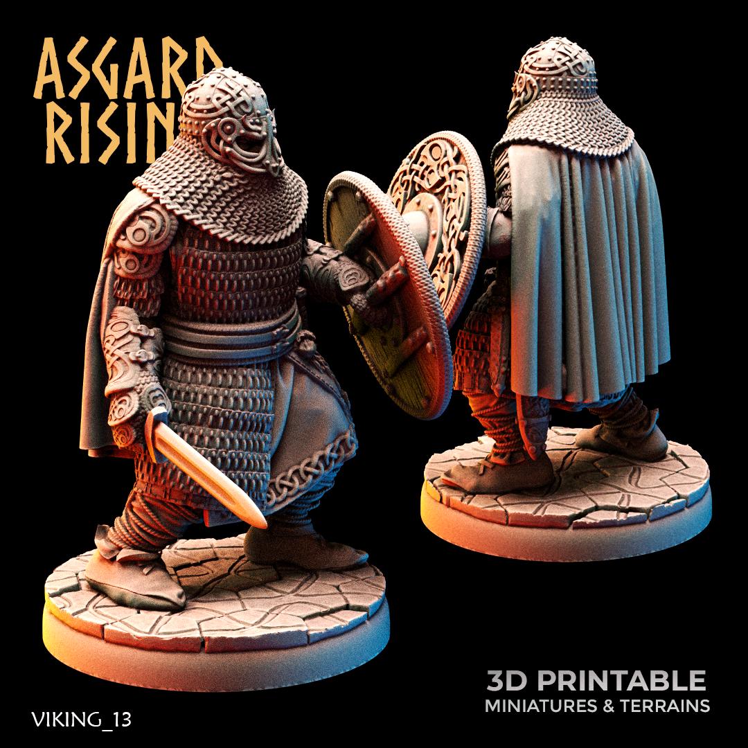 Viking Huscarls Warband 28mm 32mm Miniatures for Wargames, D&D, Saga, RPG, Shieldwall Infantry Tabletop Figures