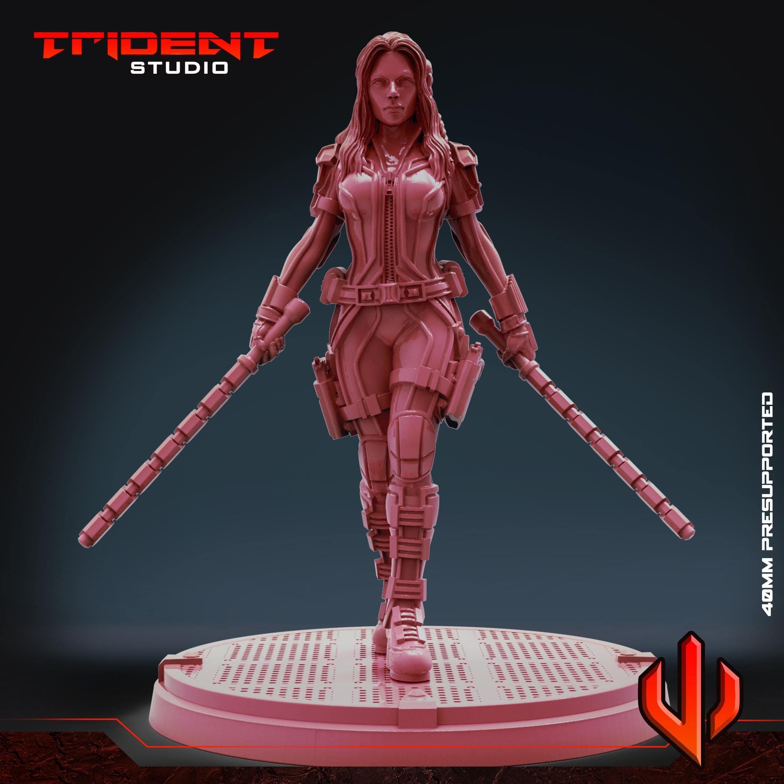 Black Widow B (Fan art sculpted by Trident Studio) (Crisis Protocol Proxy/Alternative)