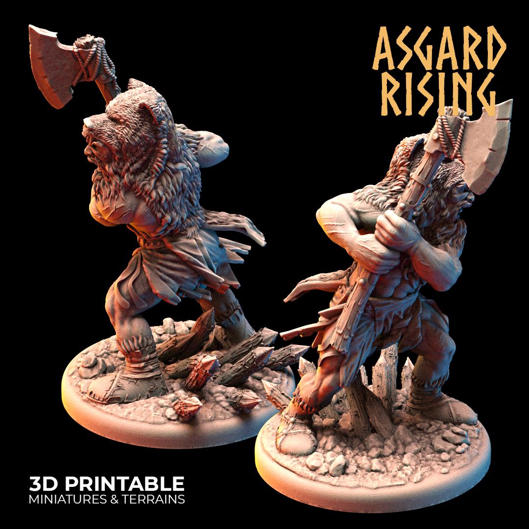 Viking Berserkers Warband 28mm 32mm, Miniatures for Wargames, D&D, Saga, RPG, Shieldwall Infantry Tabletop Figures