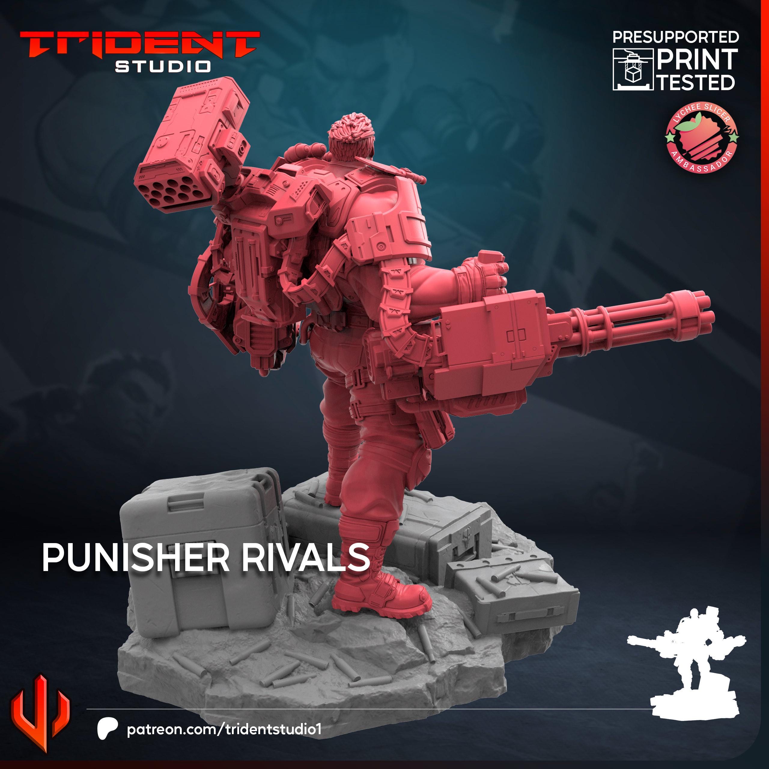 Punisher Rivals (Fan art sculpted by Trident Studio) (Crisis Protocol Proxy/Alternative)