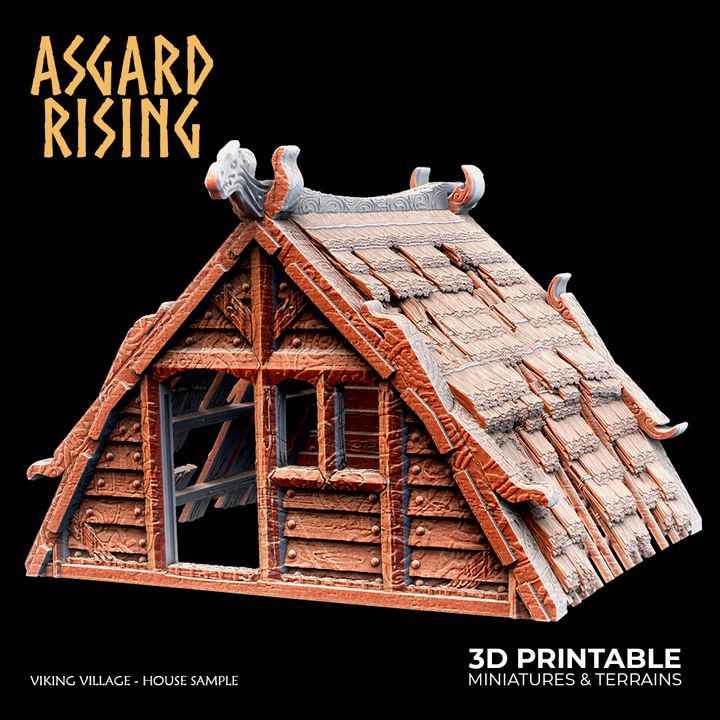 Viking Village Houses – Modular Terrain Set (37 Pieces)