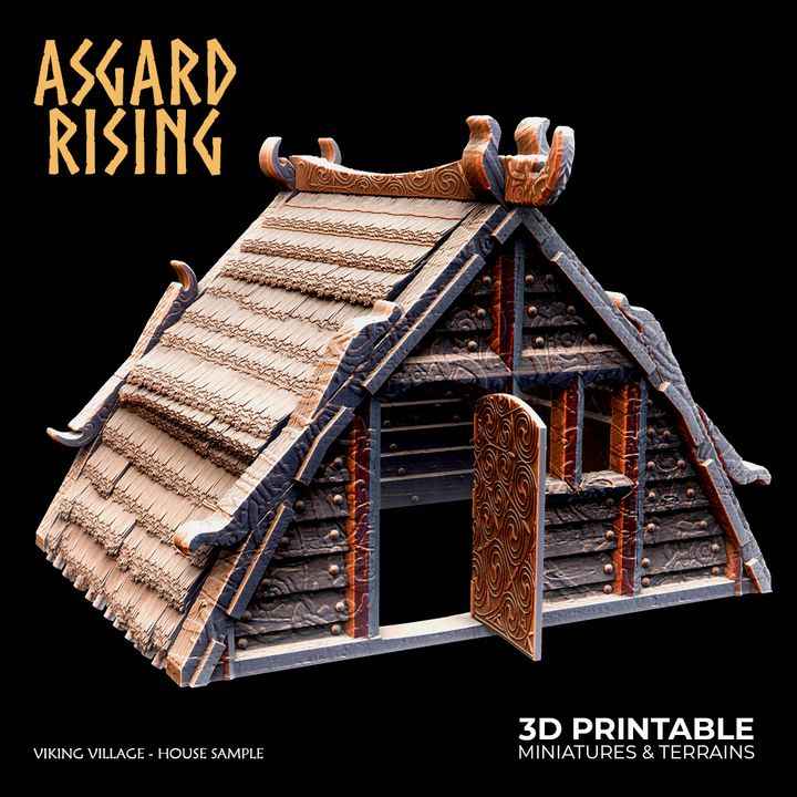 Viking Village Houses – Modular Terrain Set (37 Pieces)