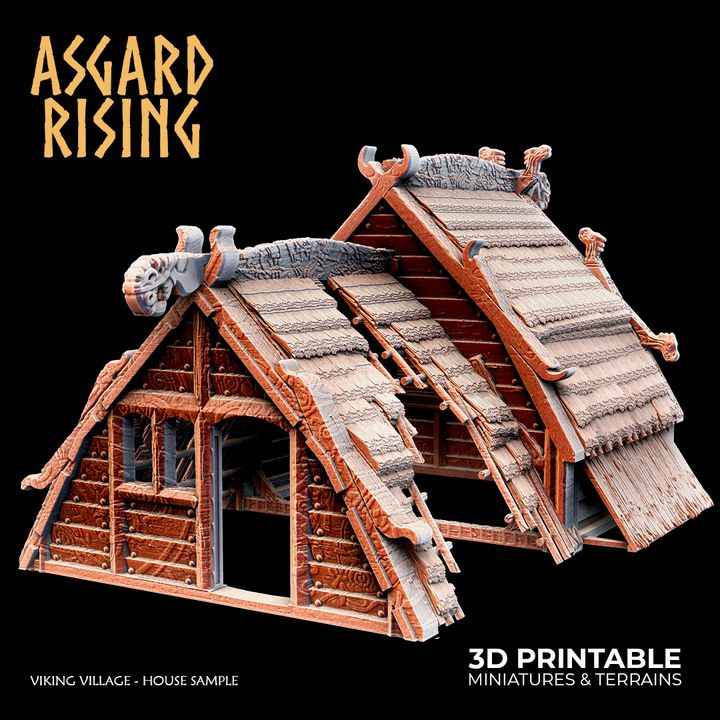 Viking Village Houses – Modular Terrain Set (37 Pieces)