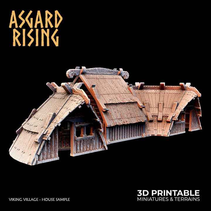 Viking Village Houses – Modular Terrain Set (37 Pieces)