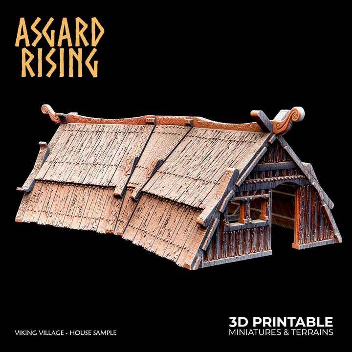 Viking Village Houses – Modular Terrain Set (37 Pieces)