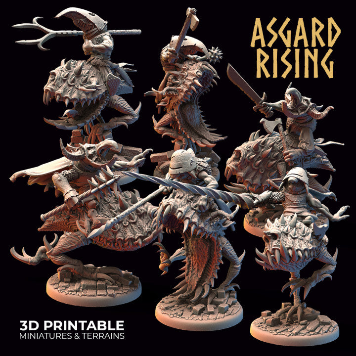 Goblin Riders on Trollhounds – Modular Cavalry Squad (Ruins Bases) - War Printer Workshop