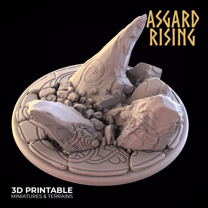 Ancient Ruins: Set of Round Wargame Base