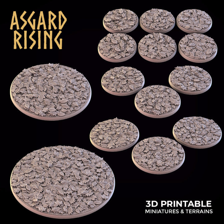 Autumn Bases - Set of Oval and Round Wargame Base