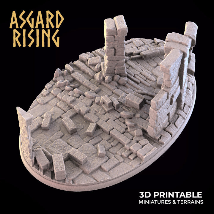 Ruins - Oval Wargame Bases Selection