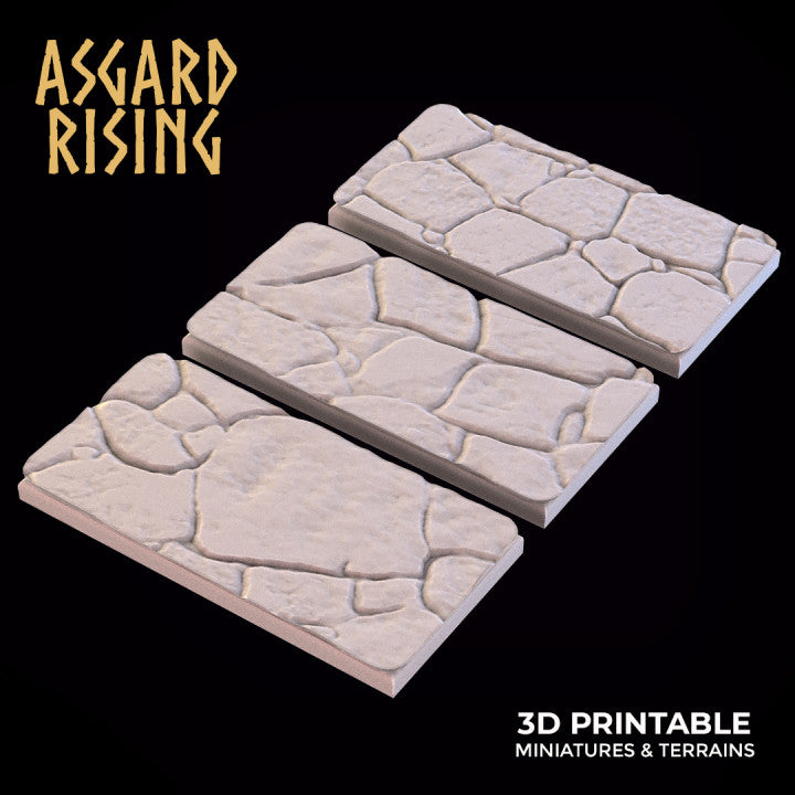 Stone Floor - Set of Square & Rectangle Wargame Bases