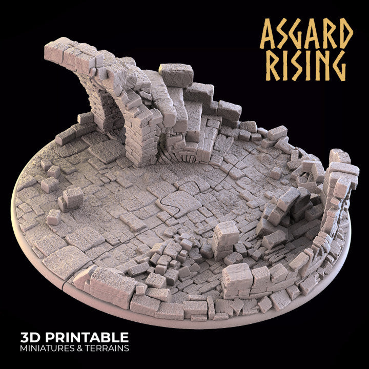 Ruins - Round Wargame Bases Selection