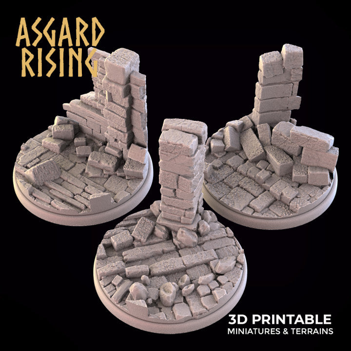 Ruins - Round Wargame Bases Selection